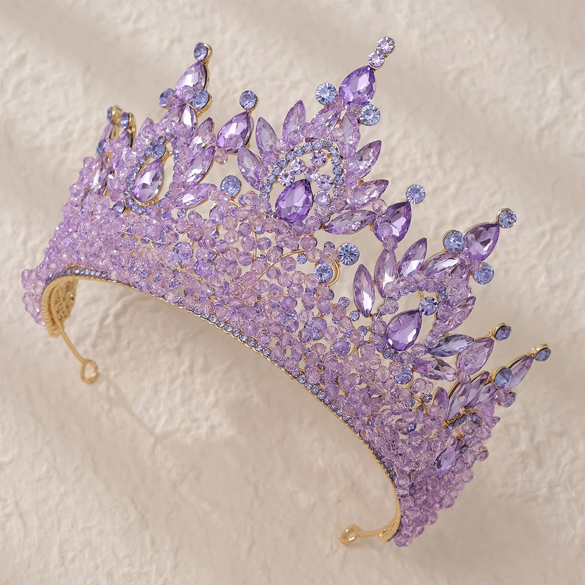 Accessoires de cheveux de mariage colorés roses, coiffe de concours de beauté, diadème de mariée Fait à la main en CRISTAL coloré avec perles