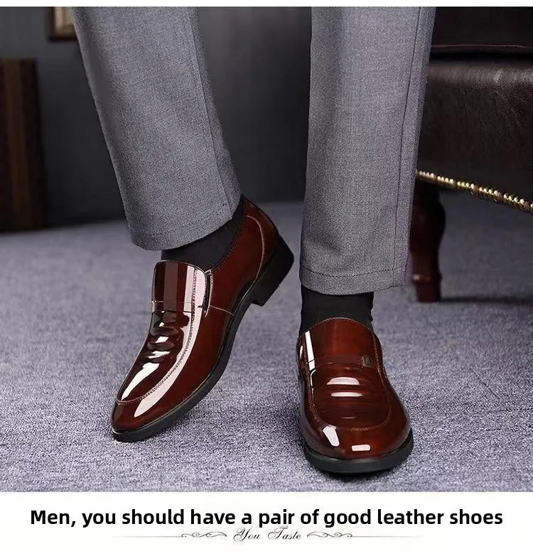 Chaussures en cuir habillées pour hommes, style britannique, décontractées, pour marié, rehaussant la taille, respirantes, à bout pointu, pour l'été