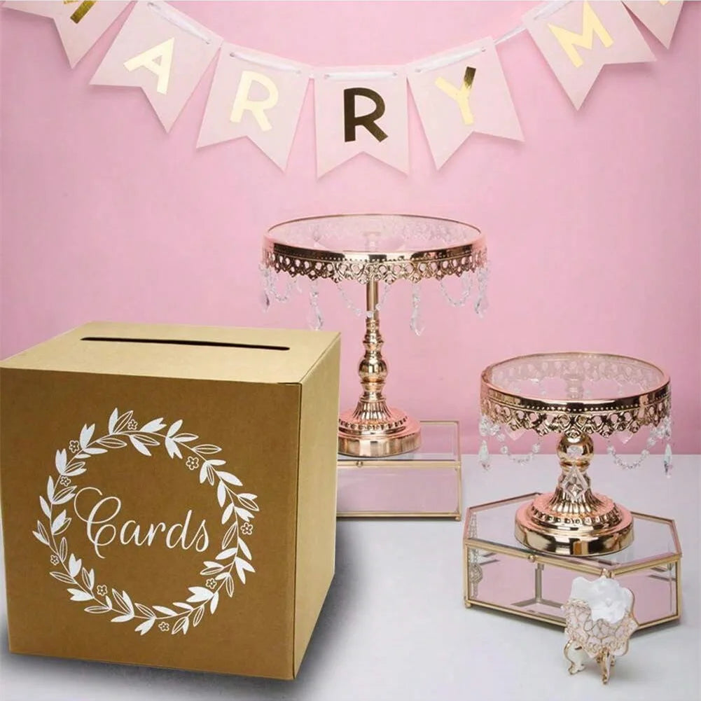 1PC Kraft Card Box Wedding Favors Box Cardboard Receiving Money Box Holder for Wedding Reception Birthday ﻿
