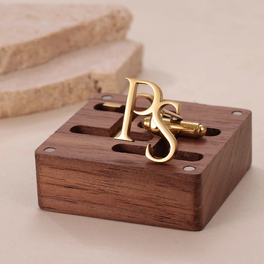 Personalized Initial Cufflinks for Men | Custom Monogram Groom & Wedding Gift