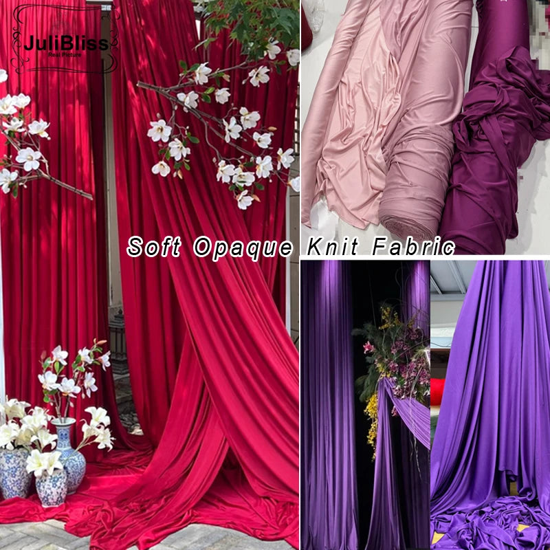 Tissu jersey extensible tricoté, bon drapé pour la décoration de mariage, les toiles de fond de fête, les rideaux, les arrière-plans de photographie, largeur 170 cm
