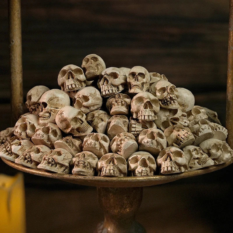 20 sculptures de crânes gothiques à collectionner, décoration d'Halloween, ornement de squelette, paysage, jardin, pot de fleurs, décoration de table de fête