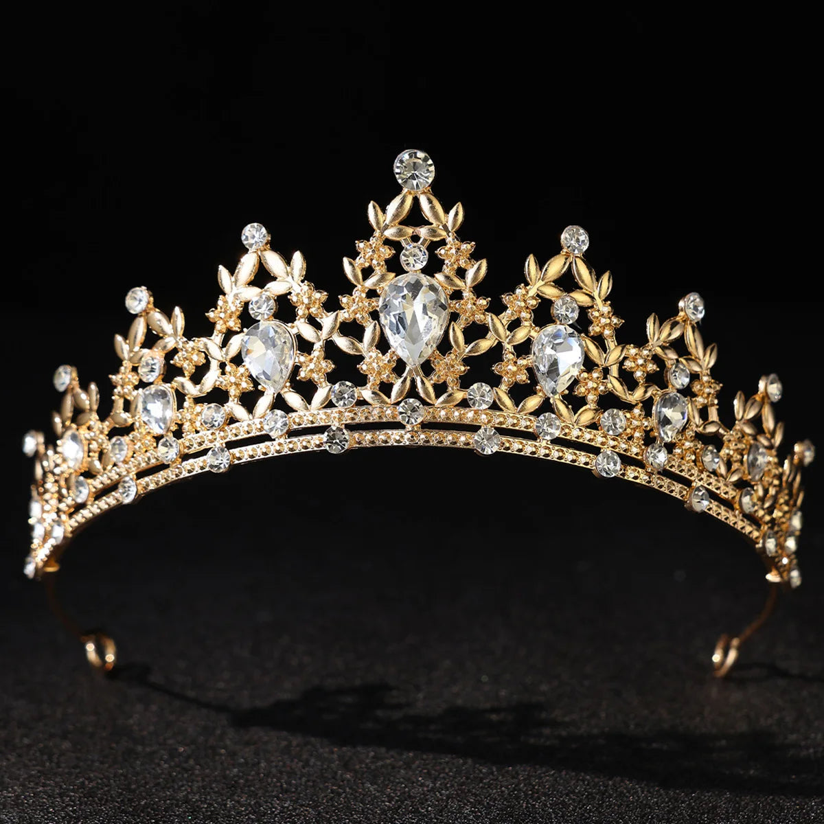 Couronne de Luxe Vintage en Cristal Accessoires de Cheveux de Mariée Style Palais Bandeaux de Fête pour Noël Nouvel An Banquet Soirées