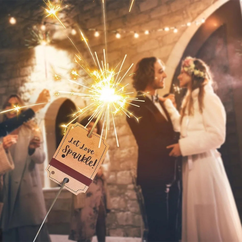 50/100pcs Carte de feux d'artifice de mariage Étiquettes cadeau en papier kraft Étiquettes suspendues pour feux de Bengale Décoration de mariage d'anniversaire de Noël