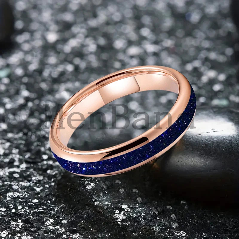 Bague de mariage pour homme 4/6/8mm - Bague en carbure de tungstène avec sable galactique concassé Espace cosmique Bague de mariage unisexe Bague de fiançailles Pour lui
