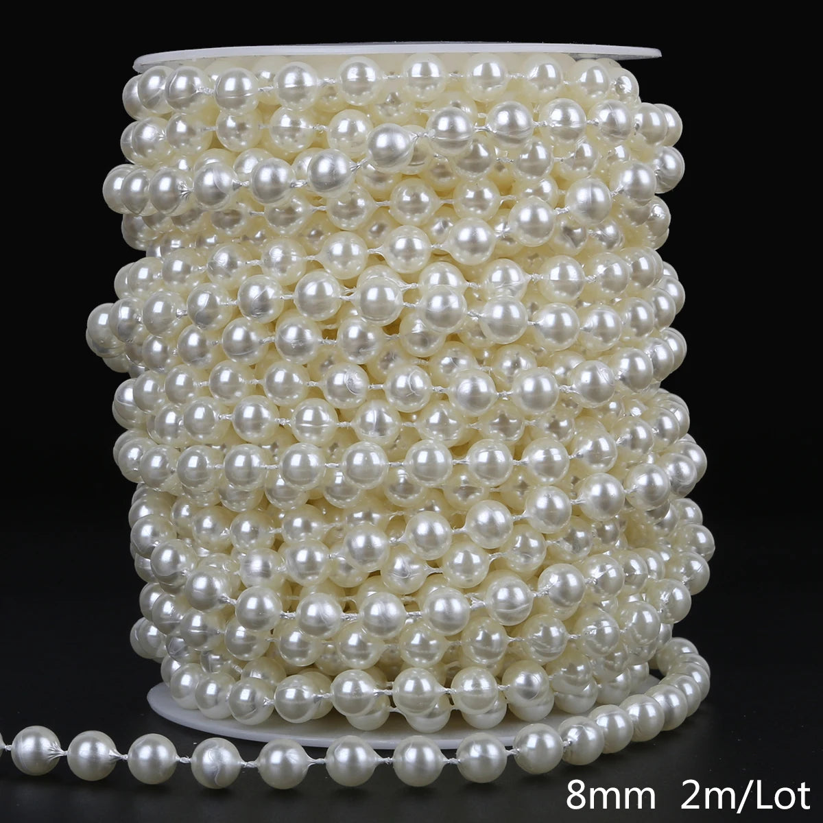 Chaîne de perles ABS double rangée de 3/4/5/6/8/10 mm, chaîne de perles de robe de mariée, chaîne de perles demi-rondes, accessoires de bijoux DIY