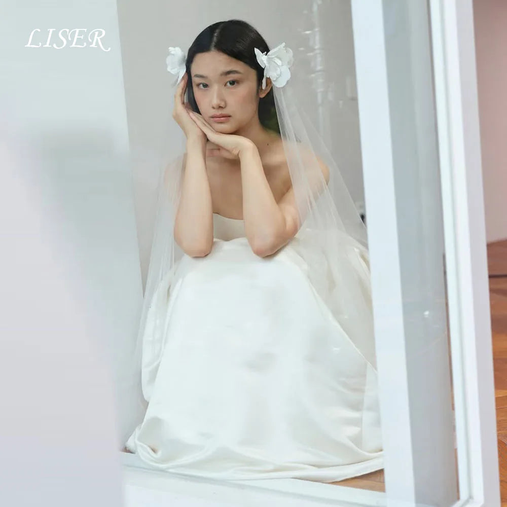 Voile Liser pour robes de mariée, séance photo, tulle de soie personnalisé, voile doux, élégant pour la mariée