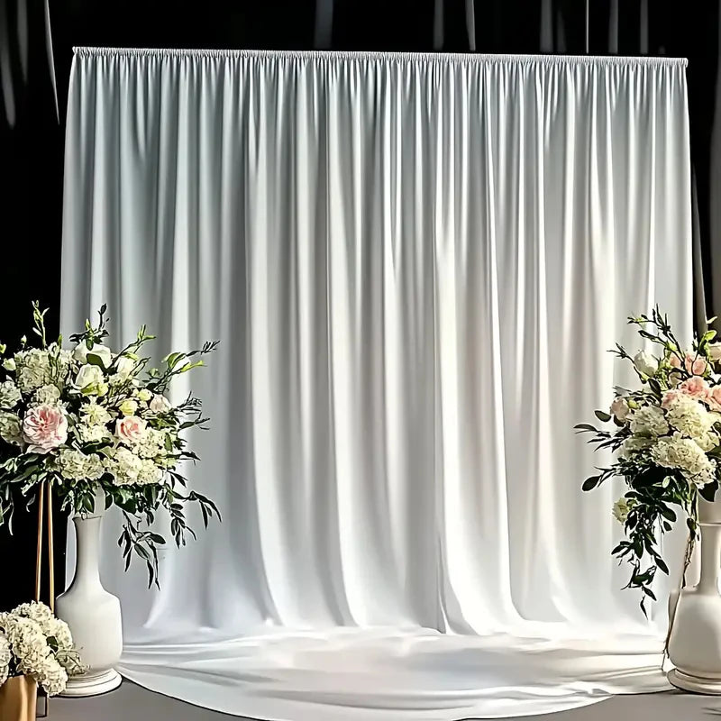 Rideaux de Noël en satin sans plis, tissu soyeux, pour toile de fond de baby shower, fête d'anniversaire, bal de promo, décoration de mariage