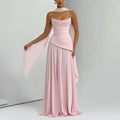 Wedding Guest Dresses for Women 2026 Strapless A Line Formal Party Gowns with Scarf Backless Long Evening Dress Customized