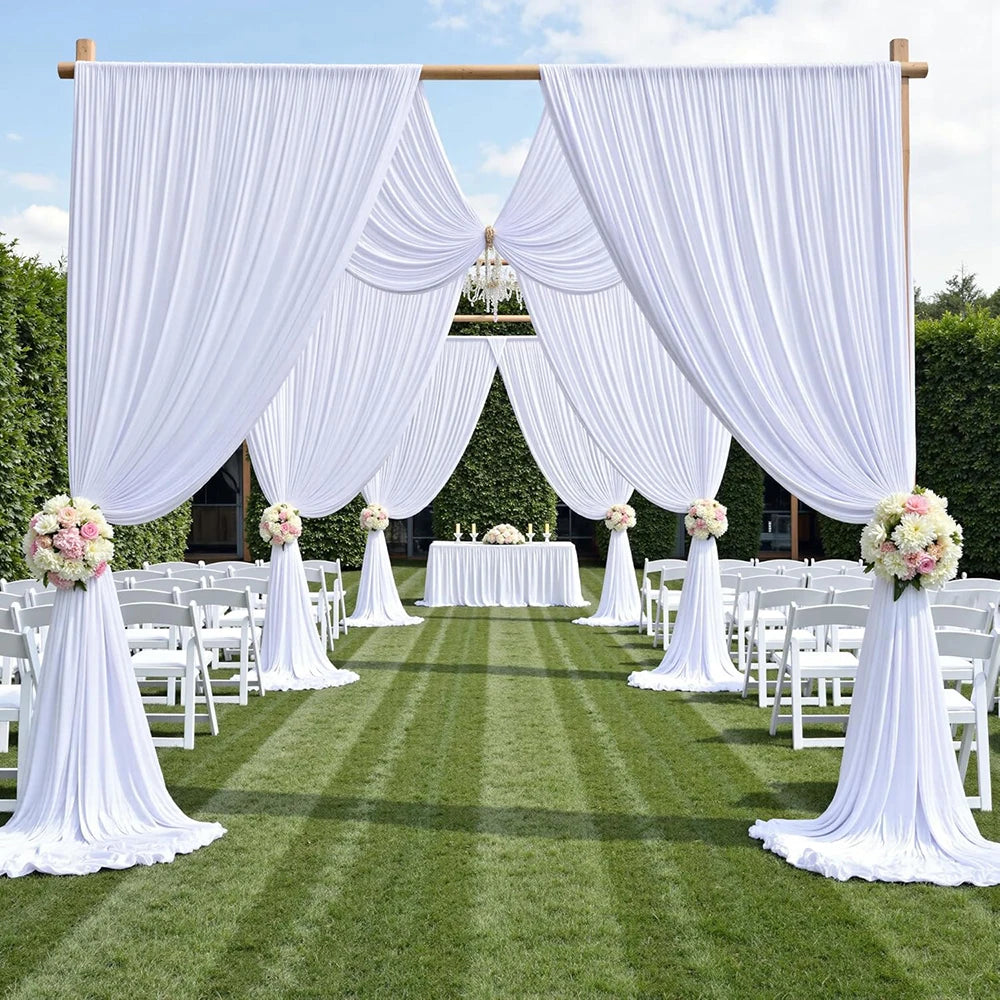 Satin Backdrop Christmas Curtains Wrinkle Free Silky Fabric Background Drapes for Baby Shower Birthday Party Prom Wedding Decor