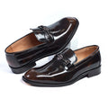 chaussures de ville pour homme en cuir verni, style mocassins marron à bout pointu, idéales pour un mariage, chaussures de marque, mocassins d'été tendance, chaussures à la mode