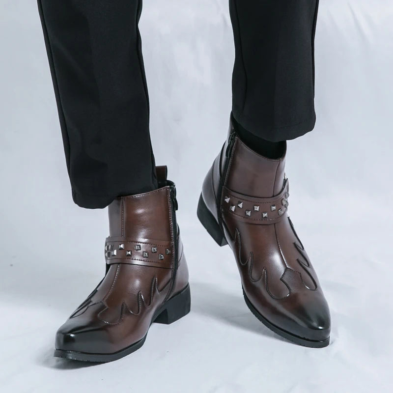 Nouvelle Collection Bottines Homme Chelsea Cuir Décontractées Mode Confortables Bottes Montantes Chaussures de Marche Baskets