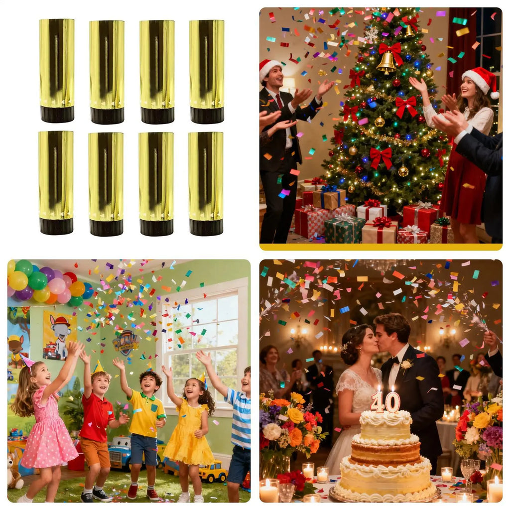 8pcs Confetti Cannons Confetis Weddings Launches Petal Launches Cannon Wedding Confetti Confetti Parties Fun Party Supplies