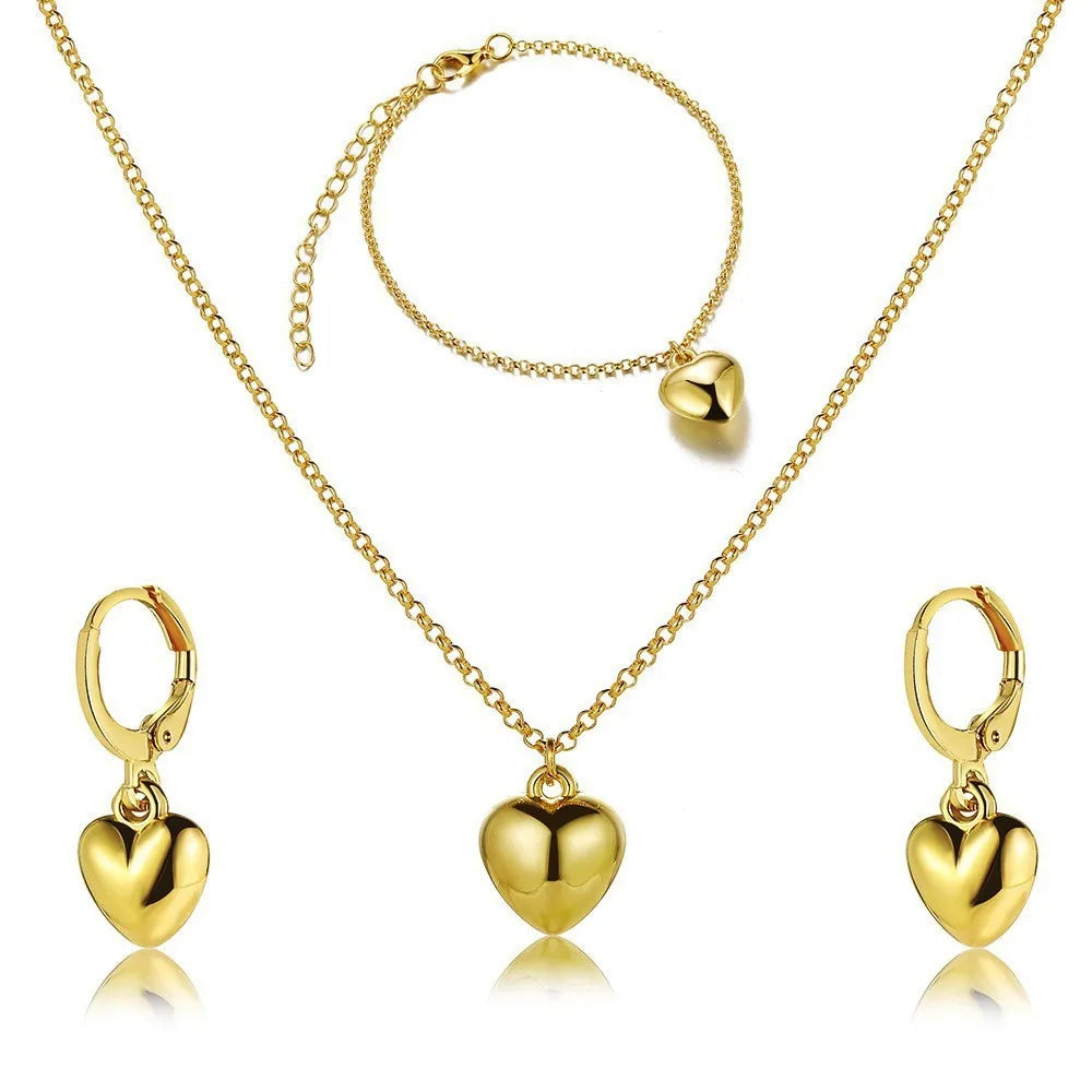 Parure collier et boucles d'oreilles de mariée perles et strass — 3 pièces