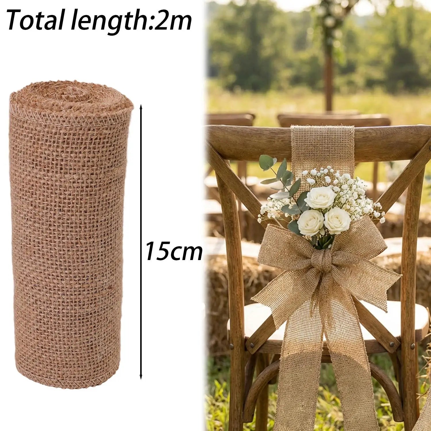 Rouleau de ruban en toile de jute pour loisirs créatifs, fournitures faites à la main pour décoration de mariage, emballage cadeau, bouquets de fleurs, guirlande de table, fête, bricolage
