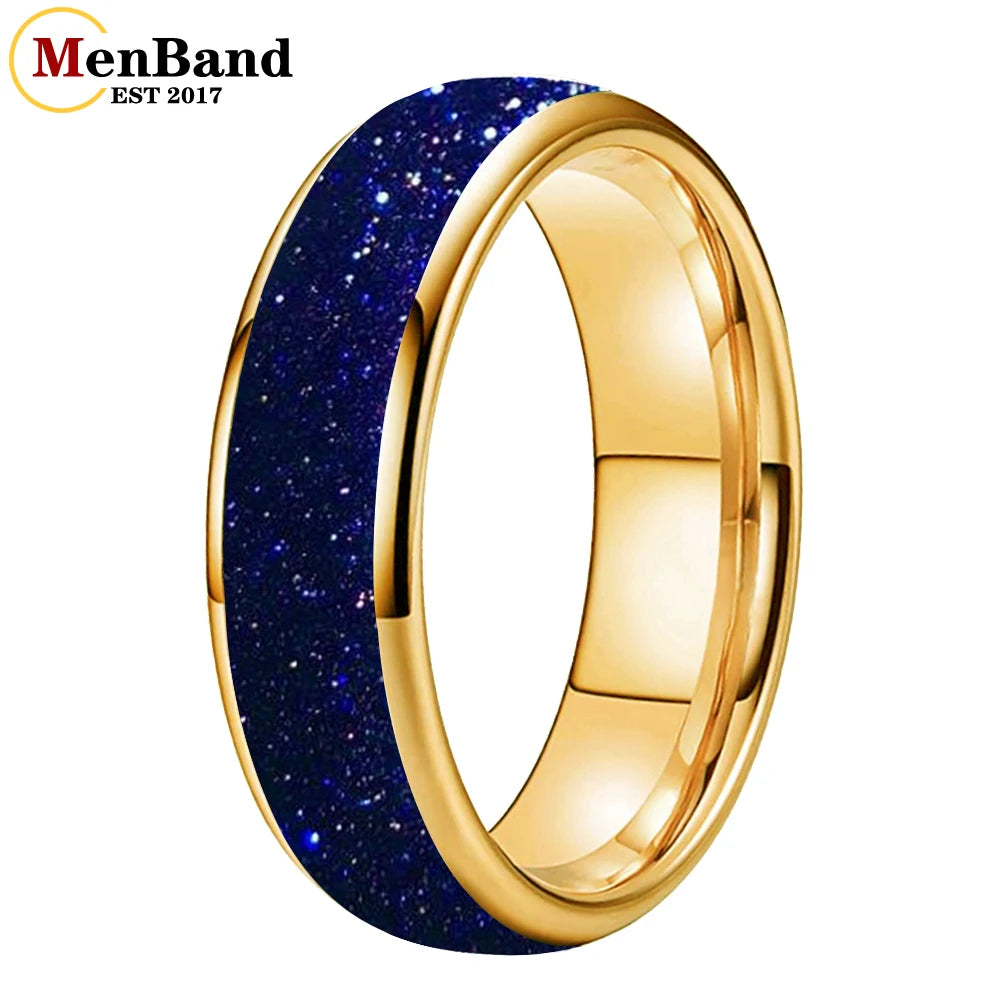 Bague de mariage pour homme 4/6/8mm - Bague en carbure de tungstène avec sable galactique concassé Espace cosmique Bague de mariage unisexe Bague de fiançailles Pour lui