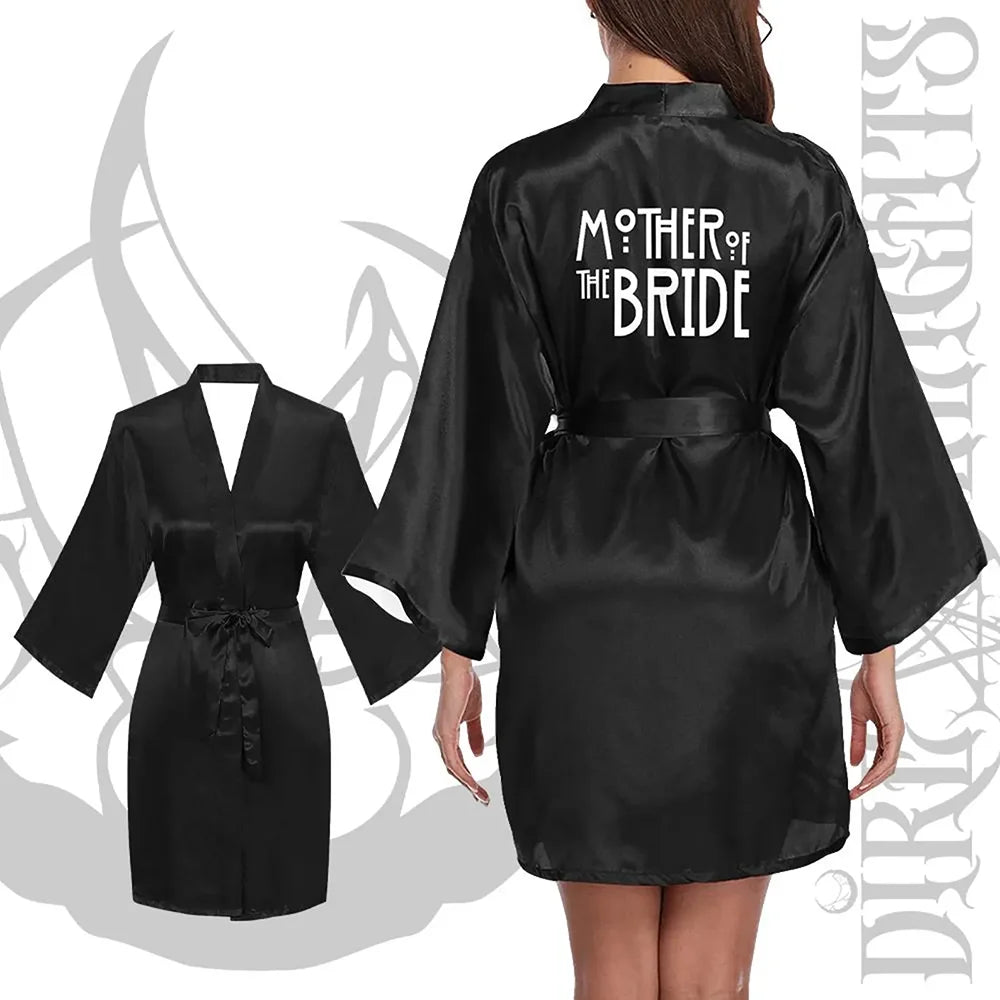 Peignoirs de célibataire gothiques Demoiselle d'honneur badass de la douche nuptiale Coven Horror Future mariée Kimono d'Halloween Accessoires de mariage gothiques cadeaux