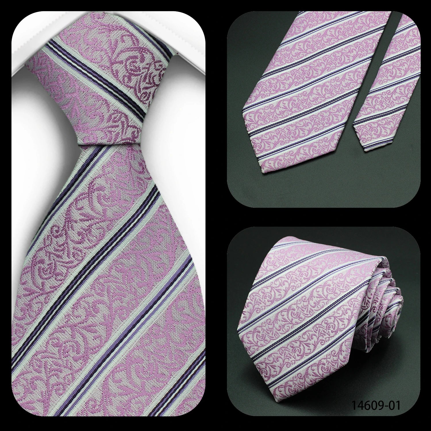 Men's 7cm Patterned Necktie | Stripes, Floral & Plaid | Groom & Wedding Party