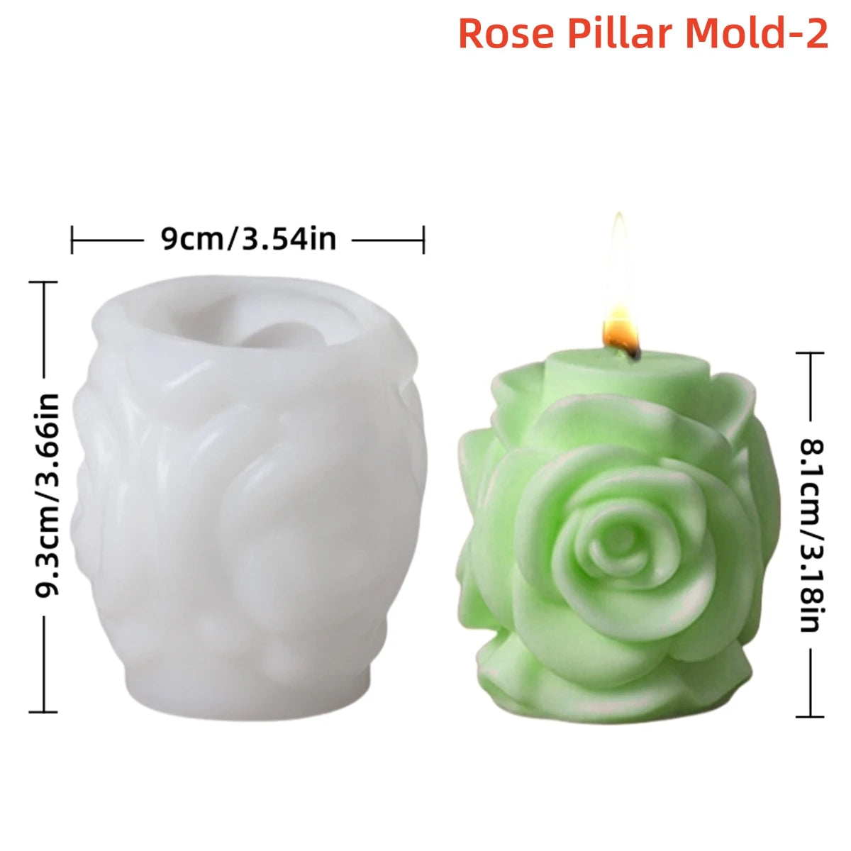 Moule en silicone pour bougie pilier rose 3D, colonne de fleurs géométriques, moule à plâtre pour bougie parfumée, ornement, cadeau fait à la main, décoration de mariage