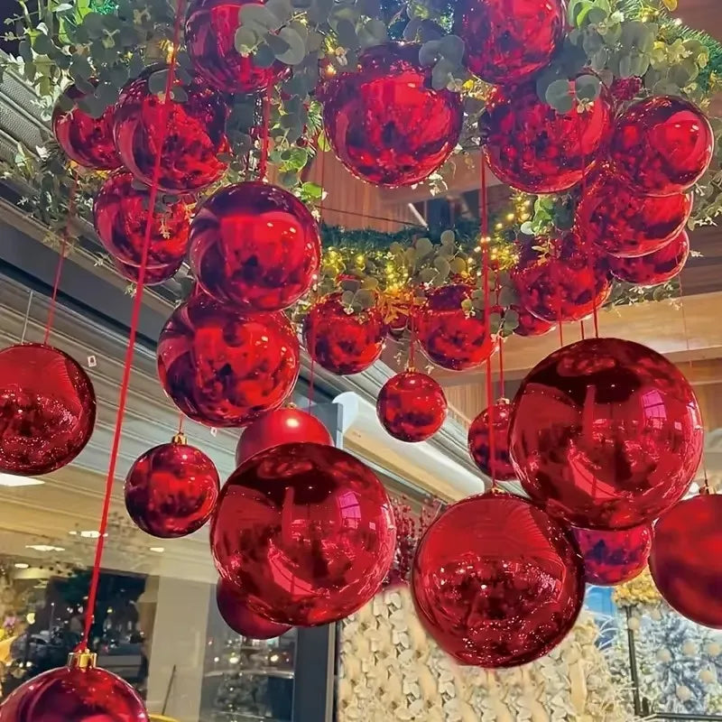 20 Ballons ronds 4D de 10 pouces Rouges Argentés en feuille d'aluminium Ballons de fête à thème d'anniversaire Douche de bébé Décoration de mariage Faveur Jouet pour enfants Air Globos