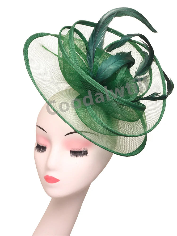 Accessoires de Cheveux de Mariée Voiles en Plumes Chapeaux Fascinators Chapeaux de Cocktail Coiffes Dames Course Occasion Chapeau de Fascinator Bandeau