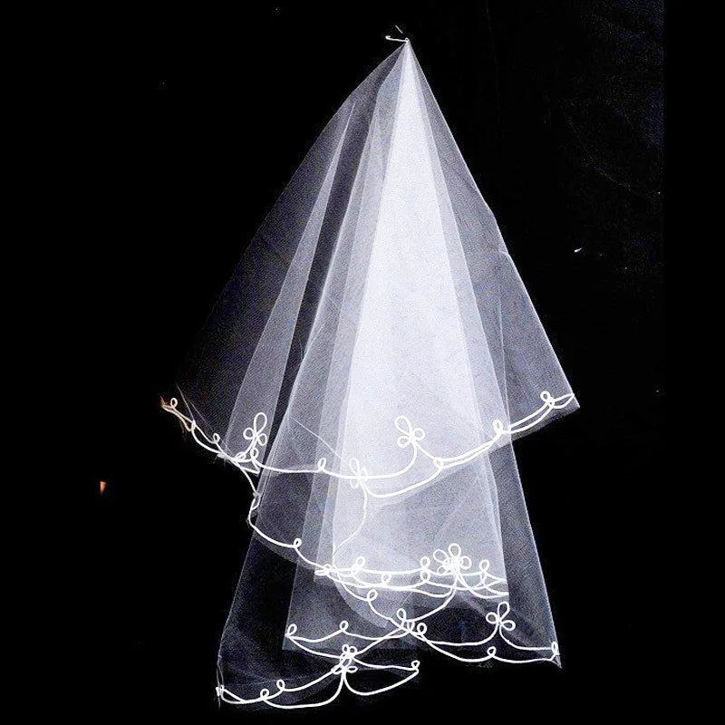 Voile de mariée court et simple en tulle à deux couches avec peigne, blanc ou ivoire, pour la mariée, accessoires de mariage