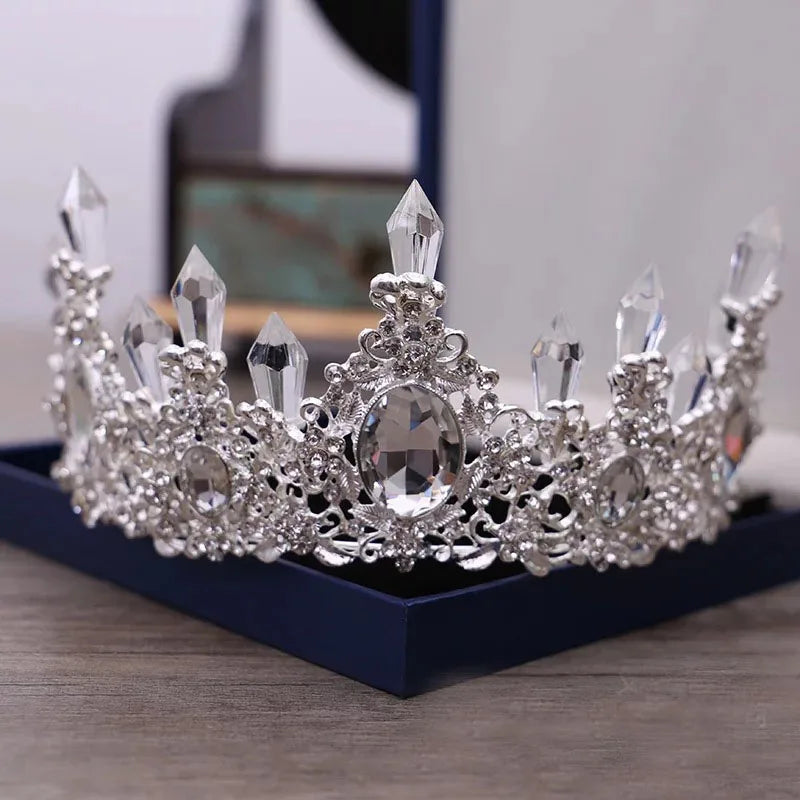 Accessoires de Cheveux de Mariée Lumineux Alliage Cristal Fête LED Lumineux Couronne Strass Diadème Fleur Reine Mariage Festival