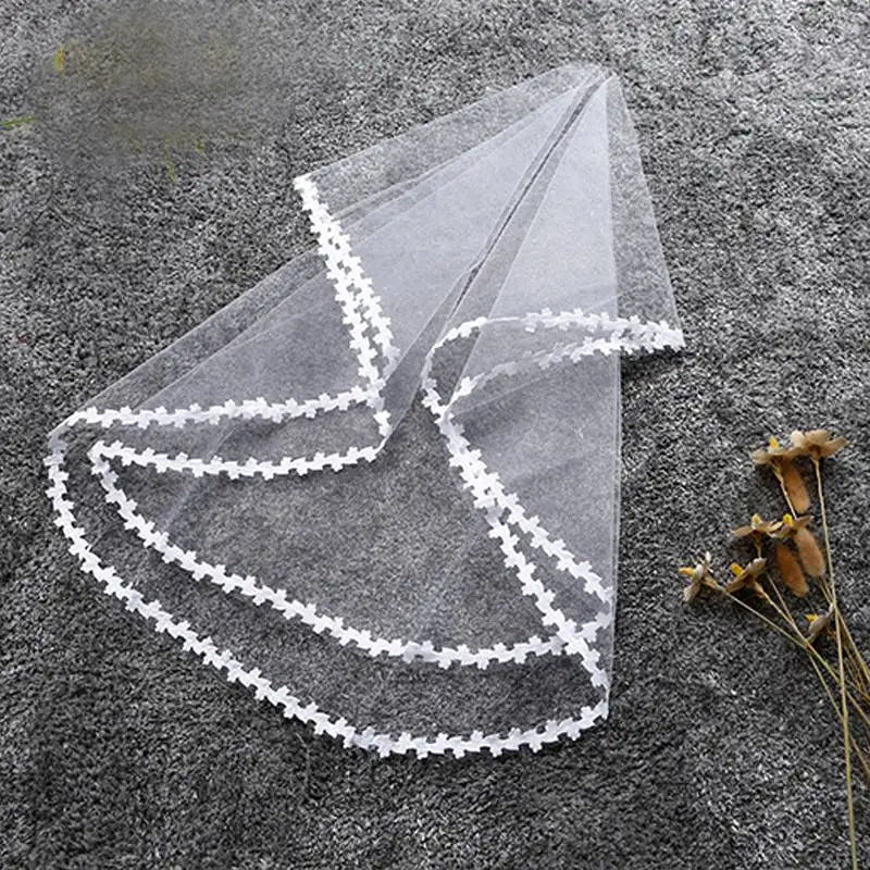 Voile de mariée court et simple en tulle à deux couches avec peigne, blanc ou ivoire, pour la mariée, accessoires de mariage