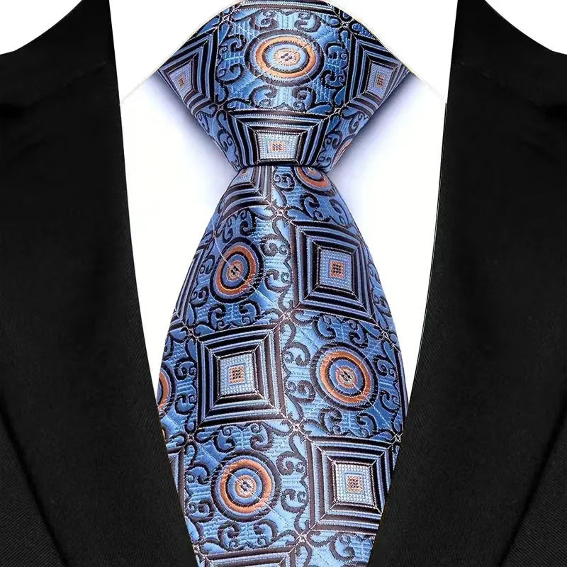 Cravate de luxe 8CM pour homme, motifs floraux et cachemire, tissée jacquard, accessoires pour occasions d'affaires et de mariage.