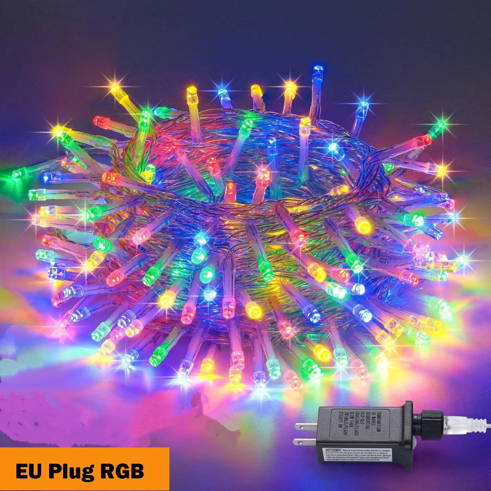 Guirlande lumineuse 24V 100/800LED 8 Modes Étanche Bleu Blanc Chaud RVB Lumières de Noël Fées pour Cour Fête Mariage Décoration