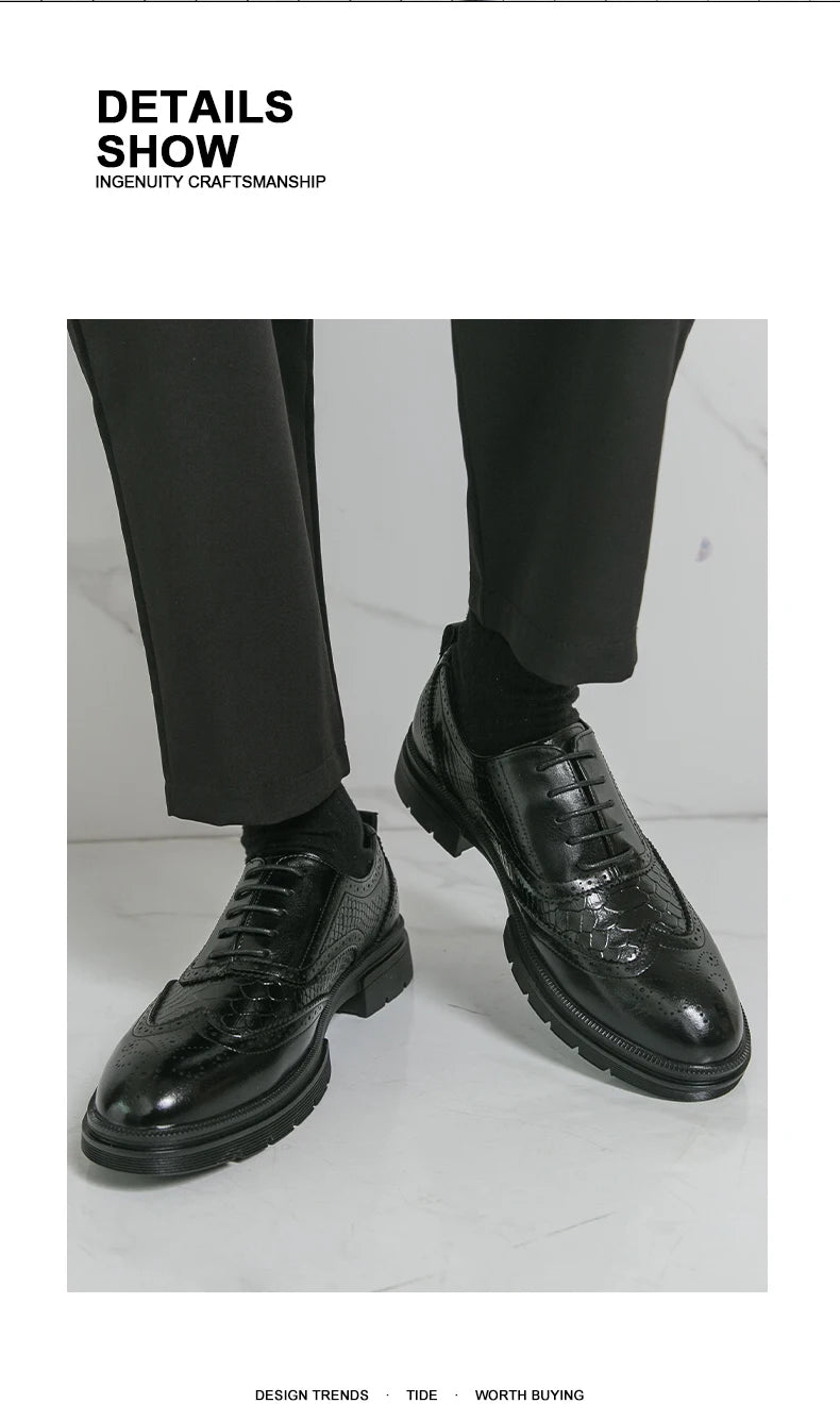 Chaussures classiques de mariage en cuir pour hommes Richelieu Chaussures habillées d'affaires de haute qualité pour hommes Chaussures de bureau pour homme pour fête, événements sociaux ou occasions formelles