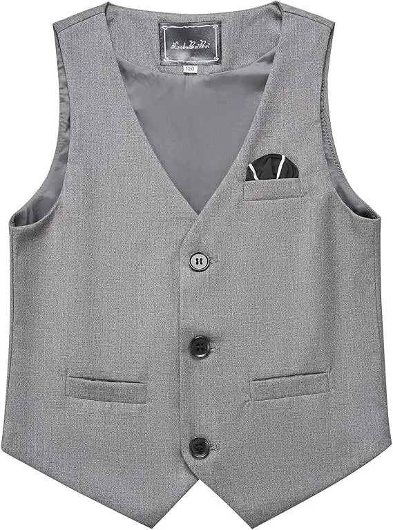 Ensemble gilet et pantalon pour garçons avec cravate, costume habillé formel, tenue de mariage ou communion pour adolescent, costume de performance de piano pour enfants