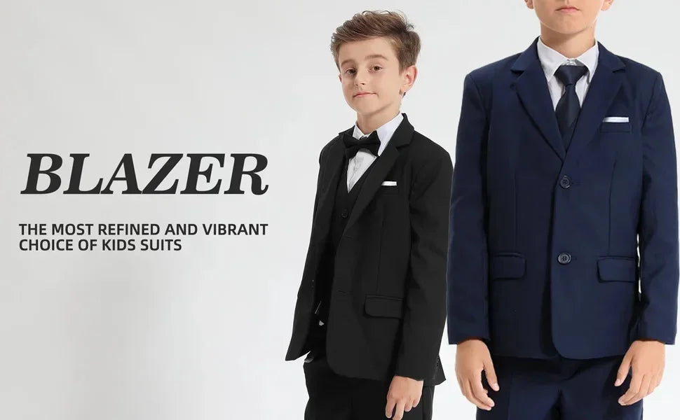 Costume 3 Pièces pour Garçons, Tenue de Mariage, Smoking pour Enfants, Veste Formelle, Pantalon, Gilet, Coupe Slim, De 2 à 16 Ans, Costume Sur Mesure pour Garçons