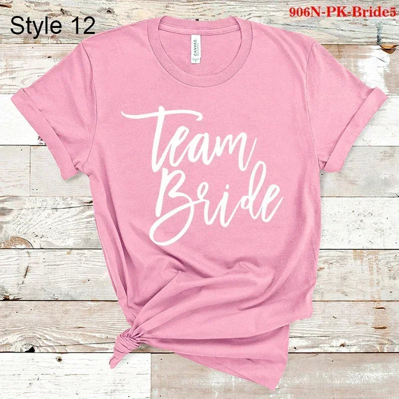 T-shirts de fête prénuptiale EVJF Baby of Honor Mère du marié Jr. Demoiselle d'honneur Mariée Fille de fleurs Brides Babes Team Bride Maid