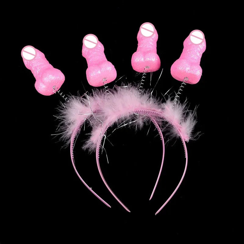 1/2/3 Pièces Drôle Bandeau Pénis Tiara Enterrement Vie Jeune Fille Fournitures Nuit Enterrement Vie Célibataire Serre-tête Filles Future Mariée Décoration Mariage Nouveauté