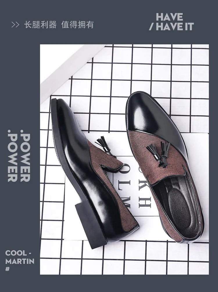 Chaussures Habillées Homme 2026 Nouvelles Chaussures en Cuir Décontractées Homme Chaussures Habillées d'Affaires en Cuir Tendance Polyvalentes Mocassins Bout Pointu à Enfiler