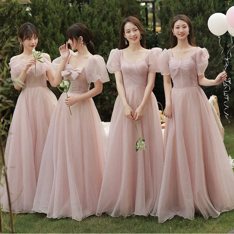 Robe de demoiselle d'honneur féerique printemps-été 2026 pour sœurs minces, robe de soirée de mariage élégante