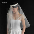 Lism Voile pour Robes de Mariée Séance Photo Tulle de Soie Fleurs Personnalisables Voile Doux 면사 Élégant pour la Mariée
