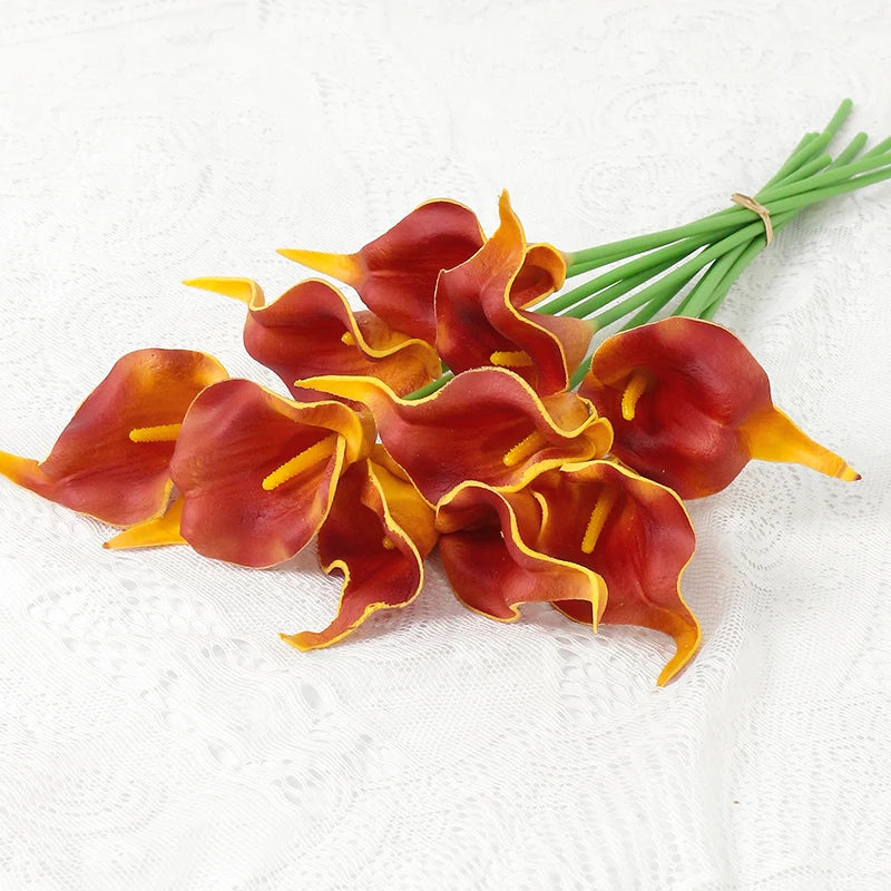Bouquet de mariée artificiel de callas — 6 tiges, 40 cm