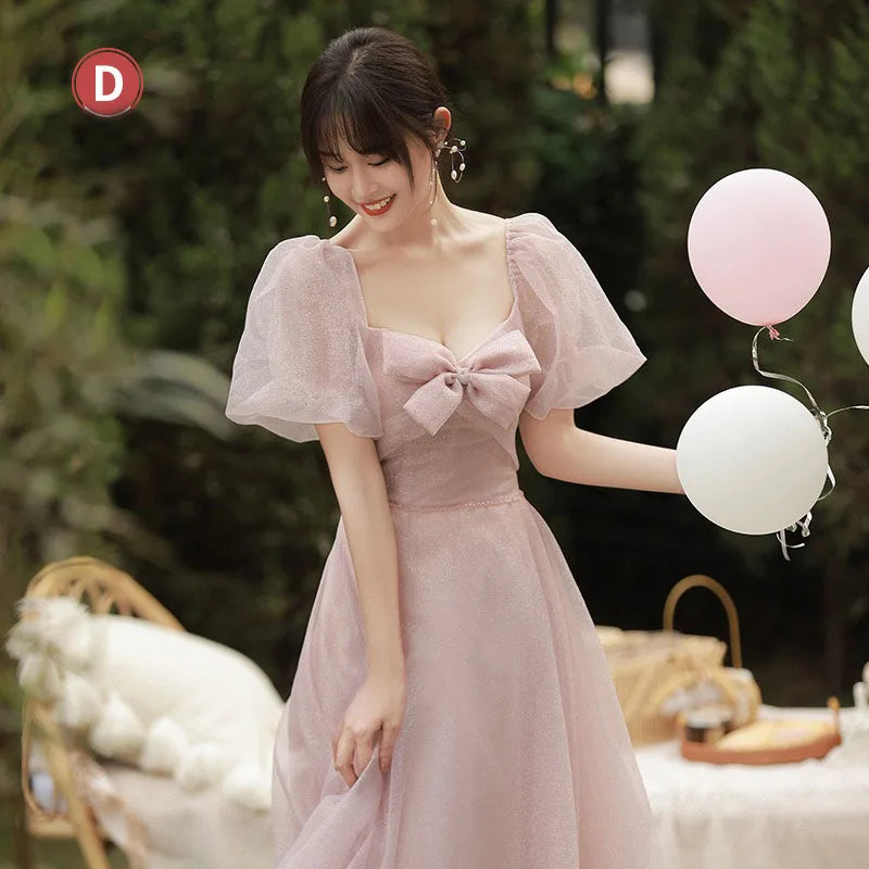 Robe de demoiselle d'honneur féerique printemps-été 2026 pour sœurs minces, robe de soirée de mariage élégante