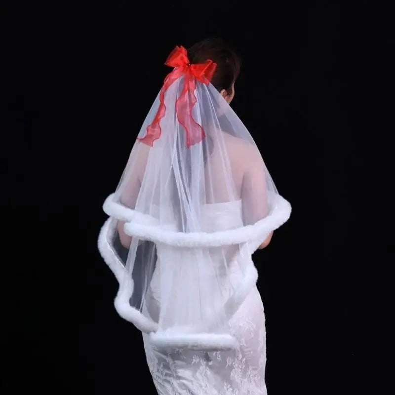 39BD Fingertip Bridal Headdress Veils Cathedral Wedding Veils Minimalists Women Veil for Wedding Ceremonies