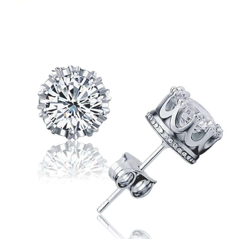 Boucles d'oreilles clous classiques en Zircon 5A de luxe — Argent sterling 925