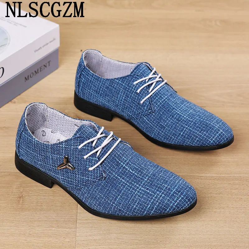 Chaussures Oxford classiques de marque de luxe pour hommes, chaussures en toile respirantes pour hommes, chaussures de mariage formelles, chaussures habillées pour hommes, Herren Schuhe, Sepatu Pria