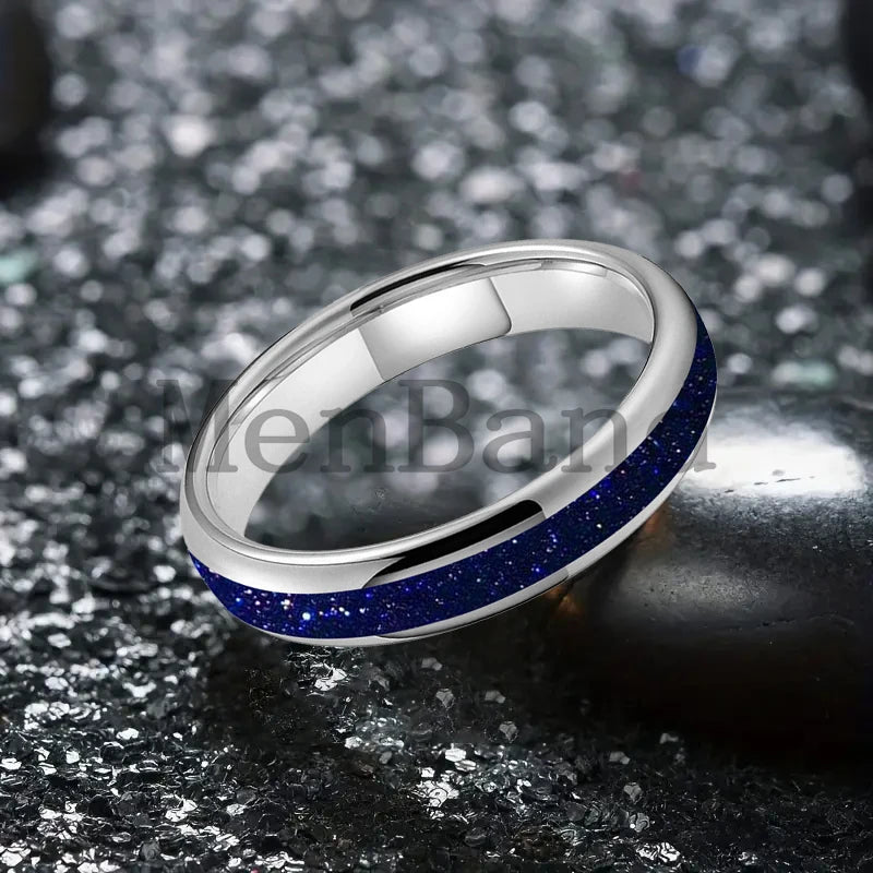 Bague de mariage pour homme 4/6/8mm - Bague en carbure de tungstène avec sable galactique concassé Espace cosmique Bague de mariage unisexe Bague de fiançailles Pour lui