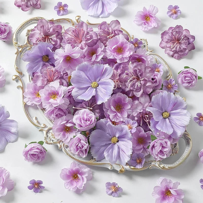 36Pcs 4cm Silk Rose Artificial Daisies Flower Heads for Craft Wreath Wedding Decor DIY Table Home Room Decor Fake Flowers