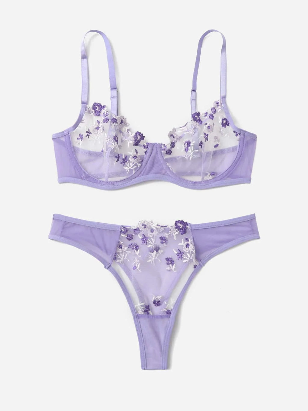 Lingerie Sexy Broderie Florale Sous-Vêtements Dentelle Transparente Court Kits de Soins de la Peau Ensemble Fée Délicate Femme 2 Pièces