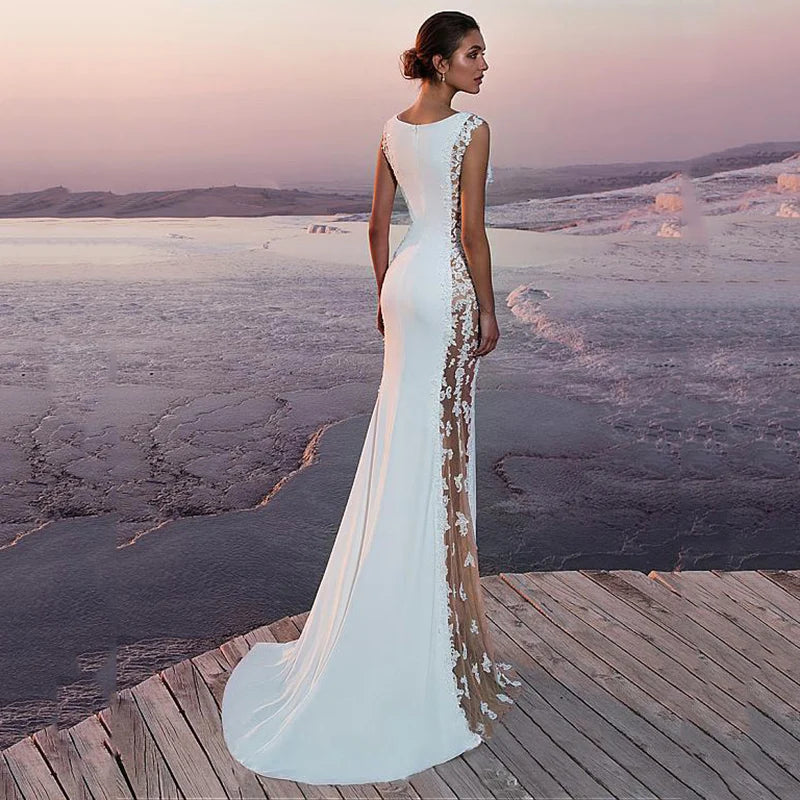Bridesmaid Dress Magic Lace Evening Gown Sleeveless Long fitted formal Party dress floor-length cocktail dress