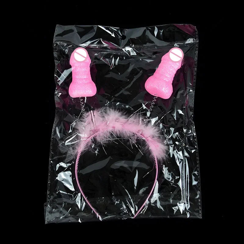 1/2/3 Pièces Drôle Bandeau Pénis Tiara Enterrement Vie Jeune Fille Fournitures Nuit Enterrement Vie Célibataire Serre-tête Filles Future Mariée Décoration Mariage Nouveauté