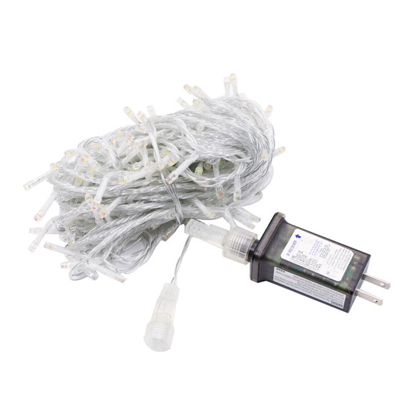 24V 100/800LED String Lights 8 Modes Waterproof Blue White Warm RGB LED Fairy Lights Courtyard Christmas Party Wedding Decor