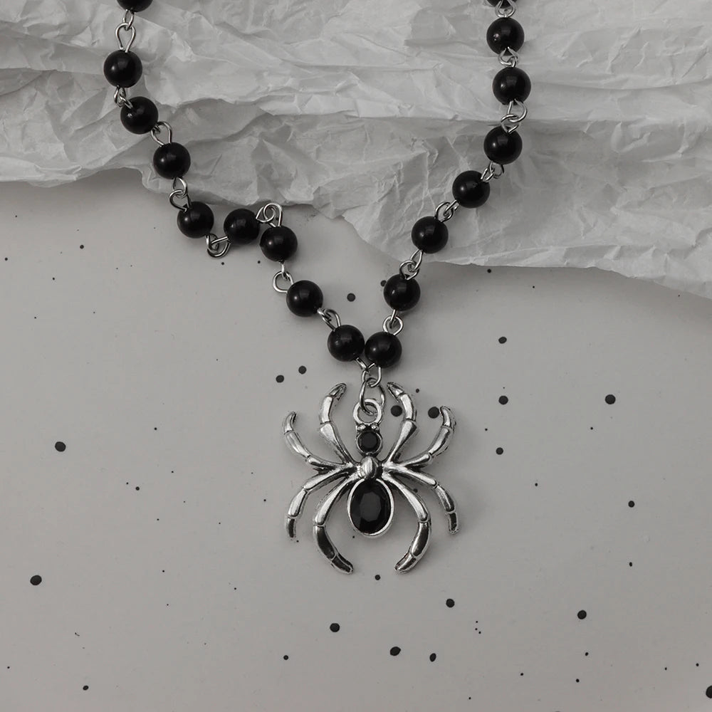 Parure collier chauve-souris gothique et croix superposées — Style sombre Y2K